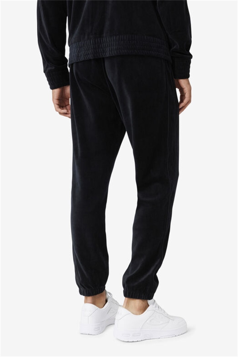 Black Men's Fila Deverall Velour Pants | Saudi Arabia-135642