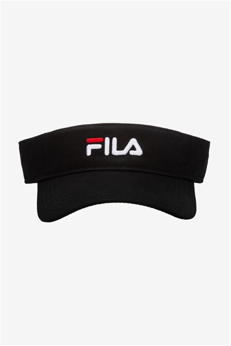 Black Men\'s Fila Embroidered Visor Hats | Saudi Arabia-452869