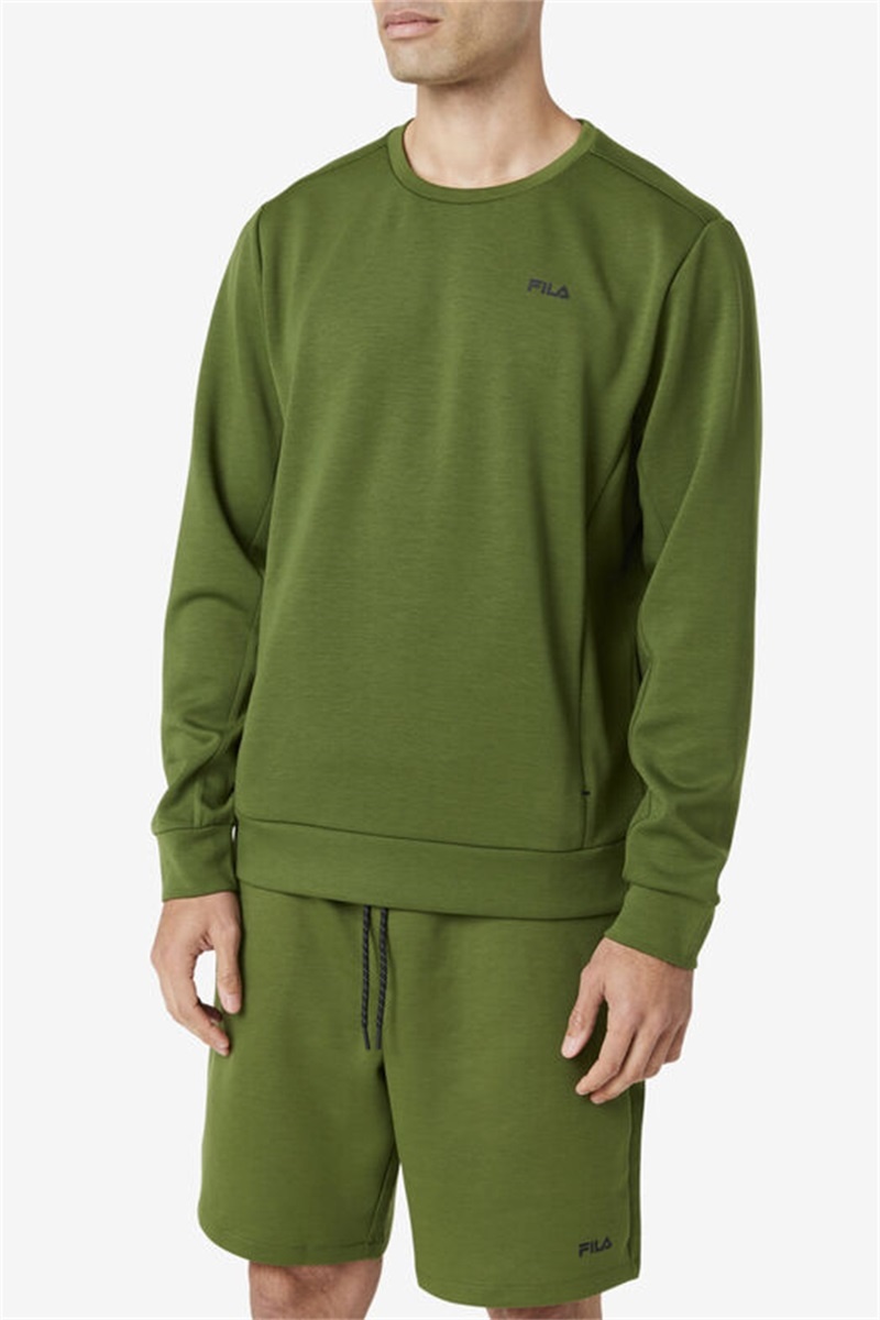 Black Men's Fila Emry Crew Sweatshirts | Saudi Arabia-864719