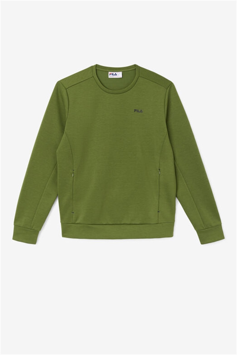 Black Men\'s Fila Emry Crew Sweatshirts | Saudi Arabia-864719