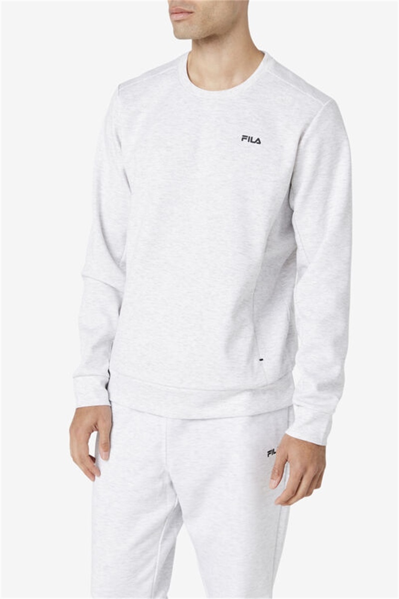 Black Men's Fila Emry Crew Sweatshirts | Saudi Arabia-501497