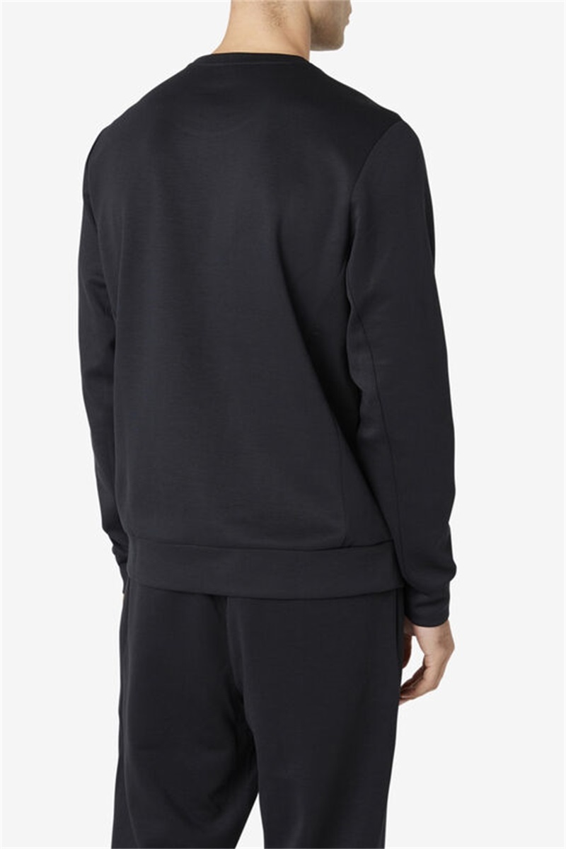 Black Men's Fila Emry Crew Sweatshirts | Saudi Arabia-298710