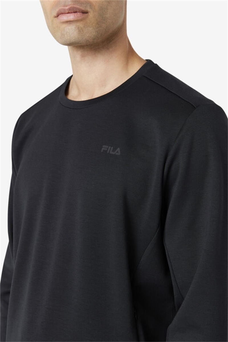 Black Men's Fila Emry Crew Sweatshirts | Saudi Arabia-298710
