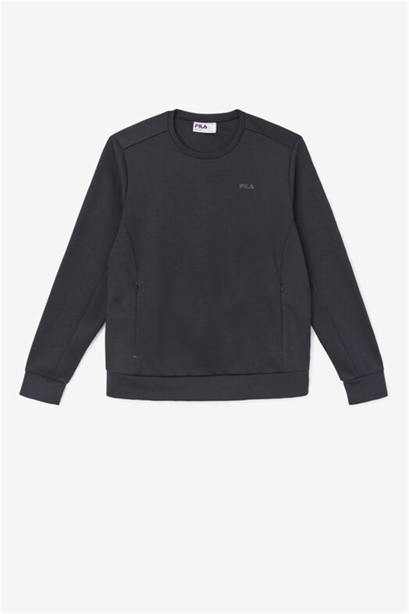 Black Men\'s Fila Emry Crew Sweatshirts | Saudi Arabia-298710