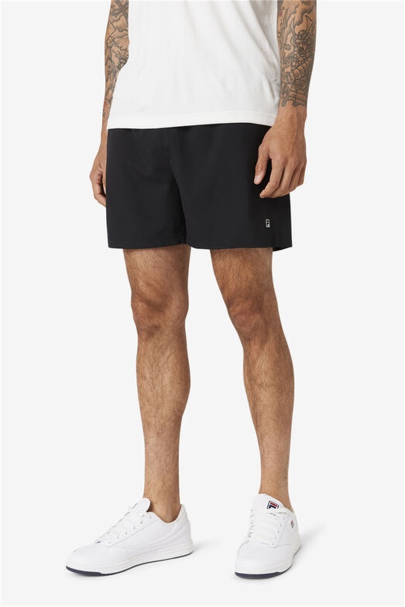Black Men's Fila Essentials Clay 2 Shorts | Saudi Arabia-149602