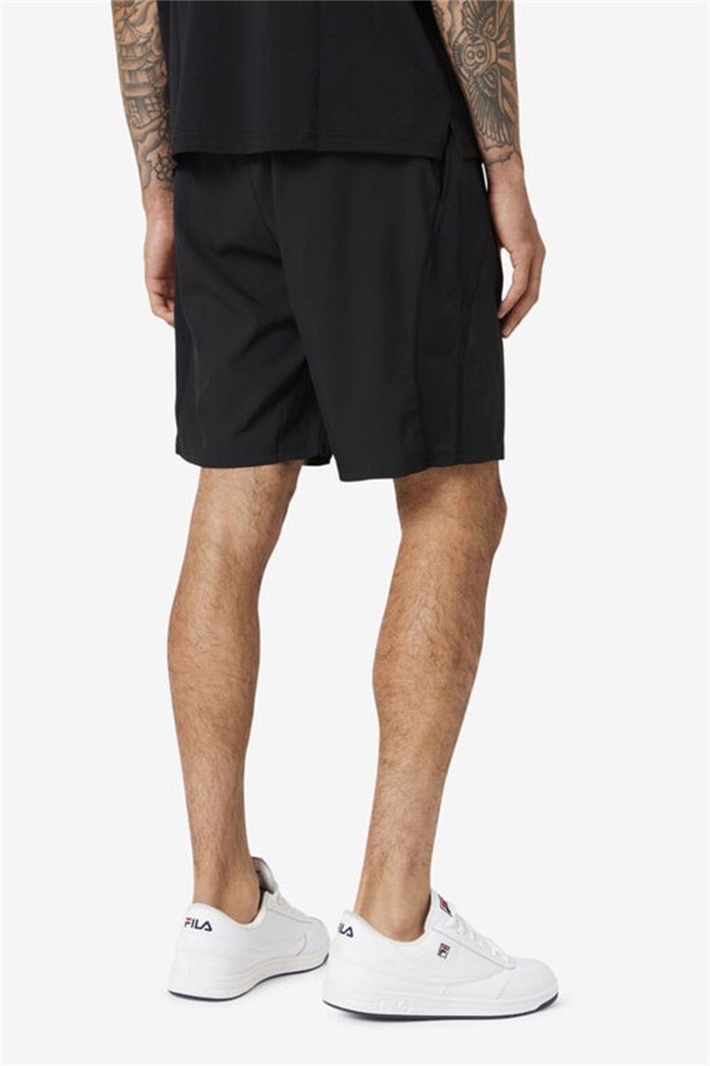 Black Men's Fila Essentials Double Layer Shorts | Saudi Arabia-175926