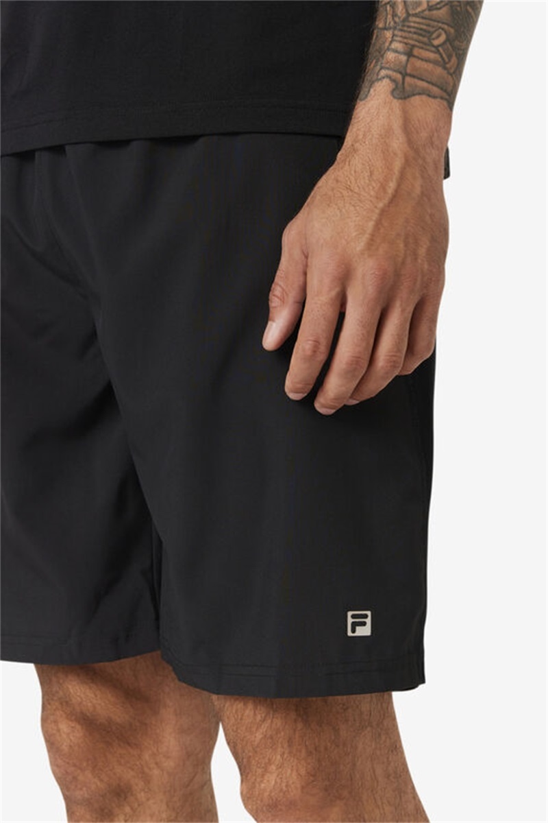 Black Men's Fila Essentials Double Layer Shorts | Saudi Arabia-175926