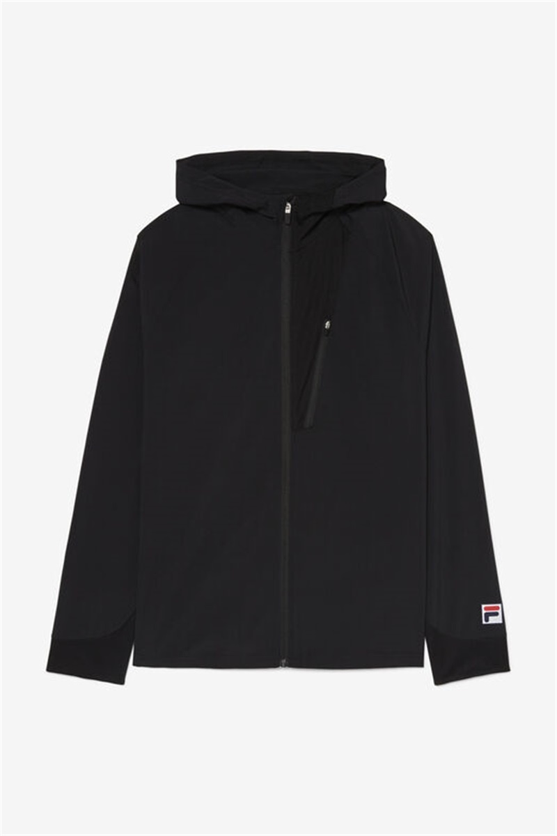 Black Men\'s Fila Essentials Jackets | Saudi Arabia-631579