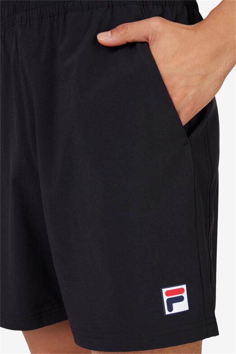 Black Men's Fila Essentials Woven Shorts | Saudi Arabia-257341