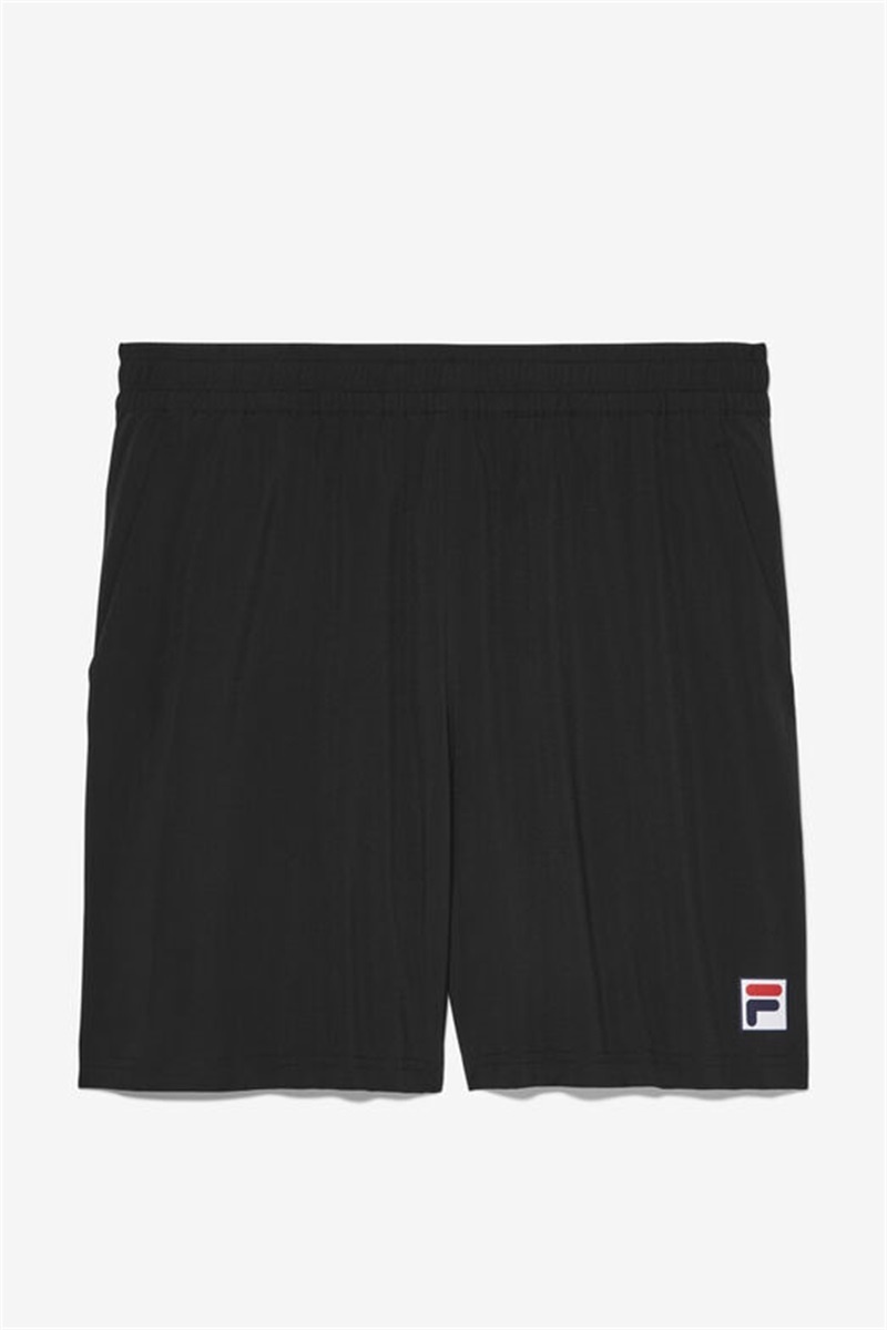 Black Men\'s Fila Essentials Woven Shorts | Saudi Arabia-257341
