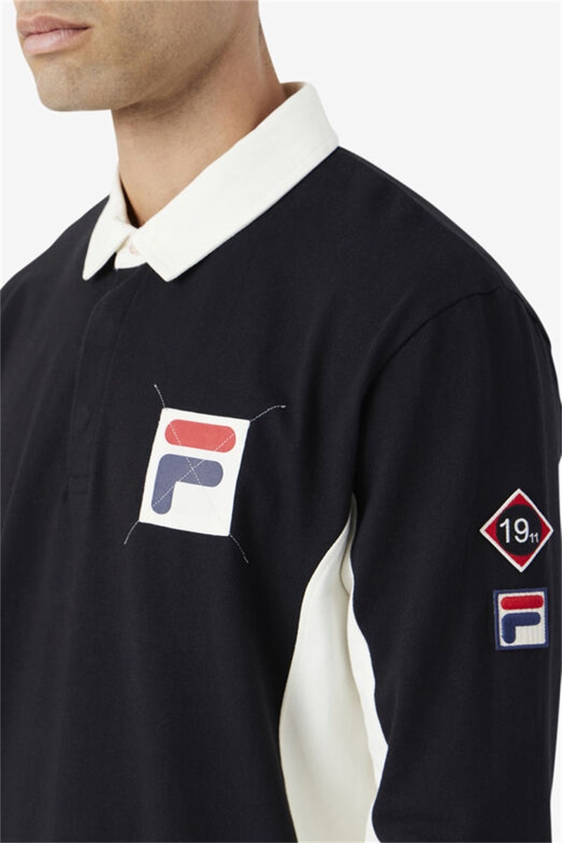 Black Men's Fila Filmore Rugby Polo Shirts | Saudi Arabia-847965