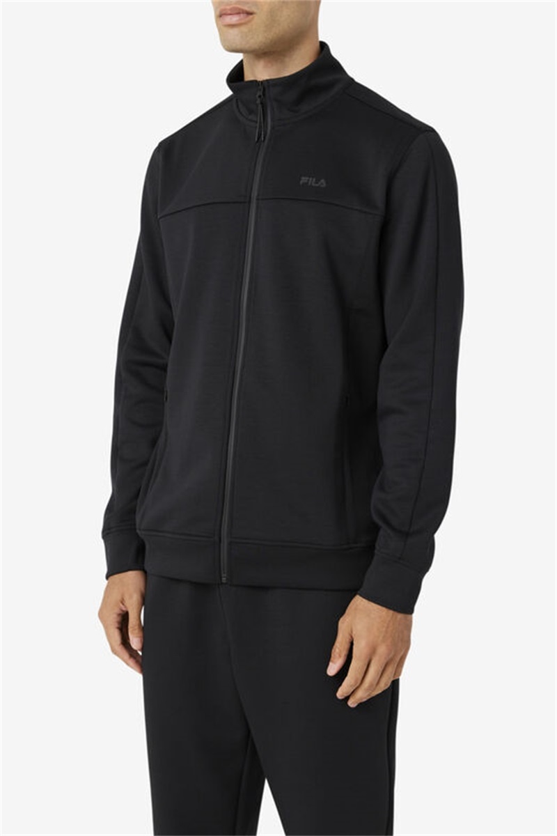 Black Men's Fila Gonal Zip Jackets | Saudi Arabia-368021