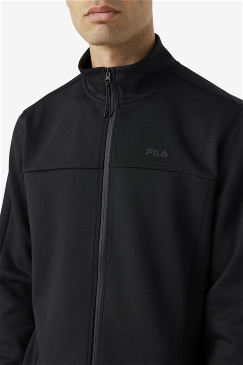 Black Men's Fila Gonal Zip Jackets | Saudi Arabia-368021