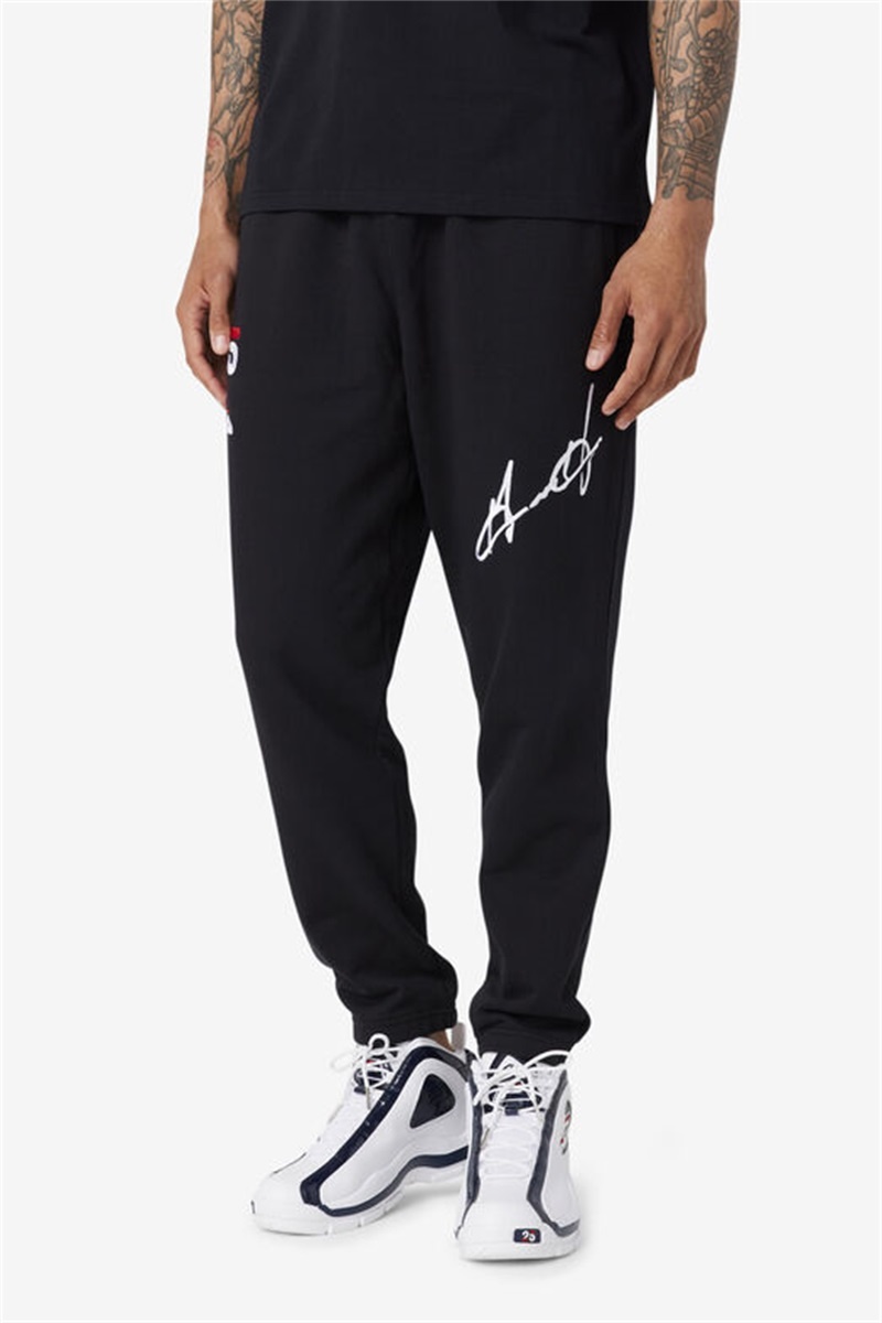 Black Men's Fila Grant Hill Orson Pants | Saudi Arabia-169857