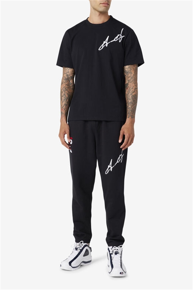 Black Men's Fila Grant Hill Orson Pants | Saudi Arabia-169857