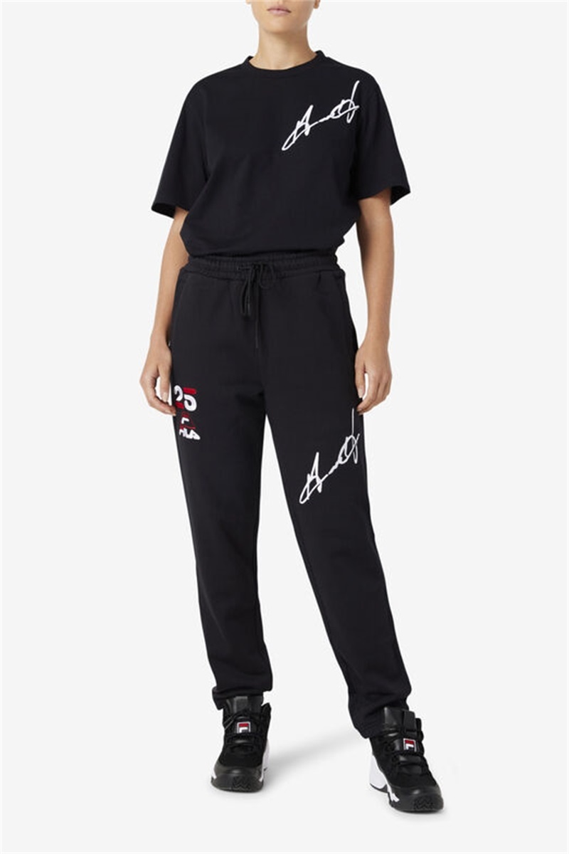 Black Men's Fila Grant Hill Orson Pants | Saudi Arabia-169857