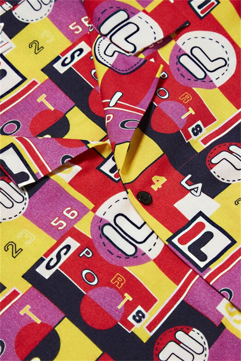 Black Men's Fila Hollis Hawaiian Festival Shirts | Saudi Arabia-702319
