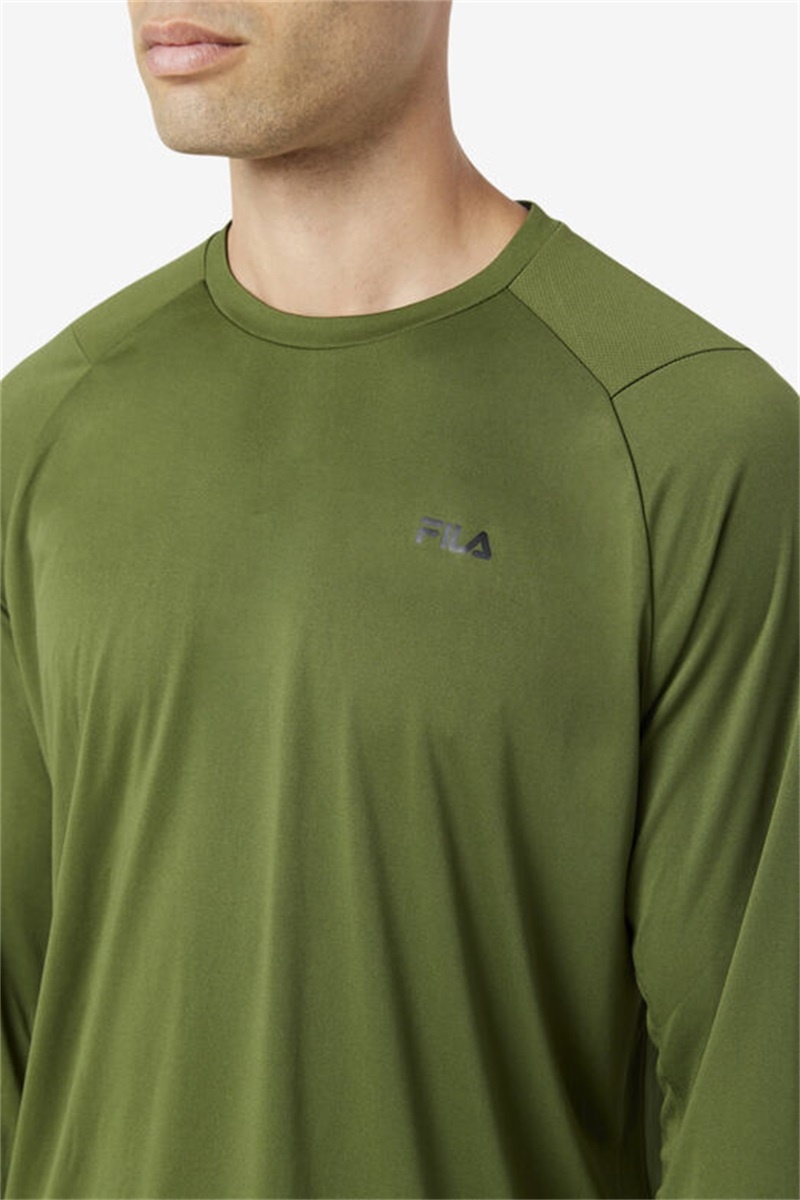 Black Men's Fila Jazam Long Sleeve Crew Tops | Saudi Arabia-127849