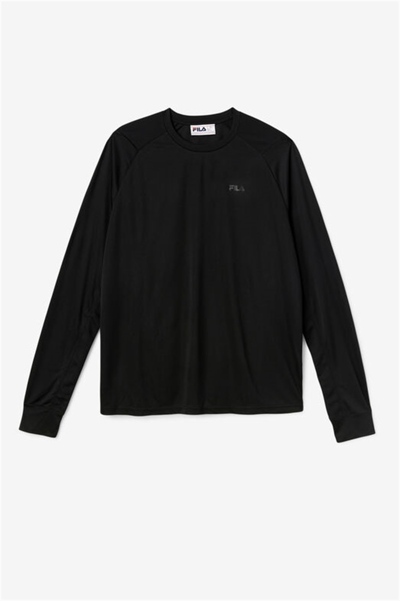 Black Men\'s Fila Jazam Long Sleeve Crew Tops | Saudi Arabia-095167