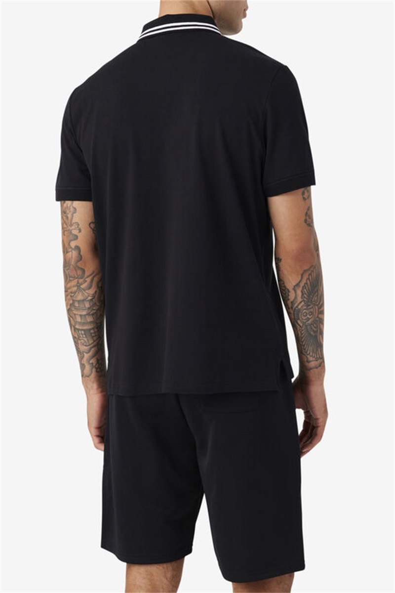Black Men's Fila Jelen Polo Shirts | Saudi Arabia-389105