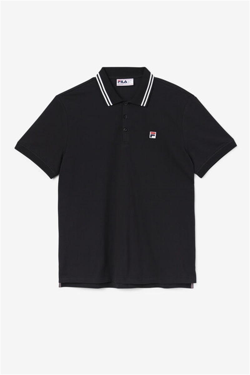 Black Men\'s Fila Jelen Polo Shirts | Saudi Arabia-389105