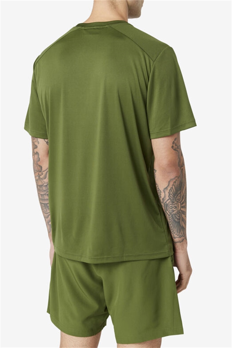 Black Men's Fila Kaab Crew Tops | Saudi Arabia-892360