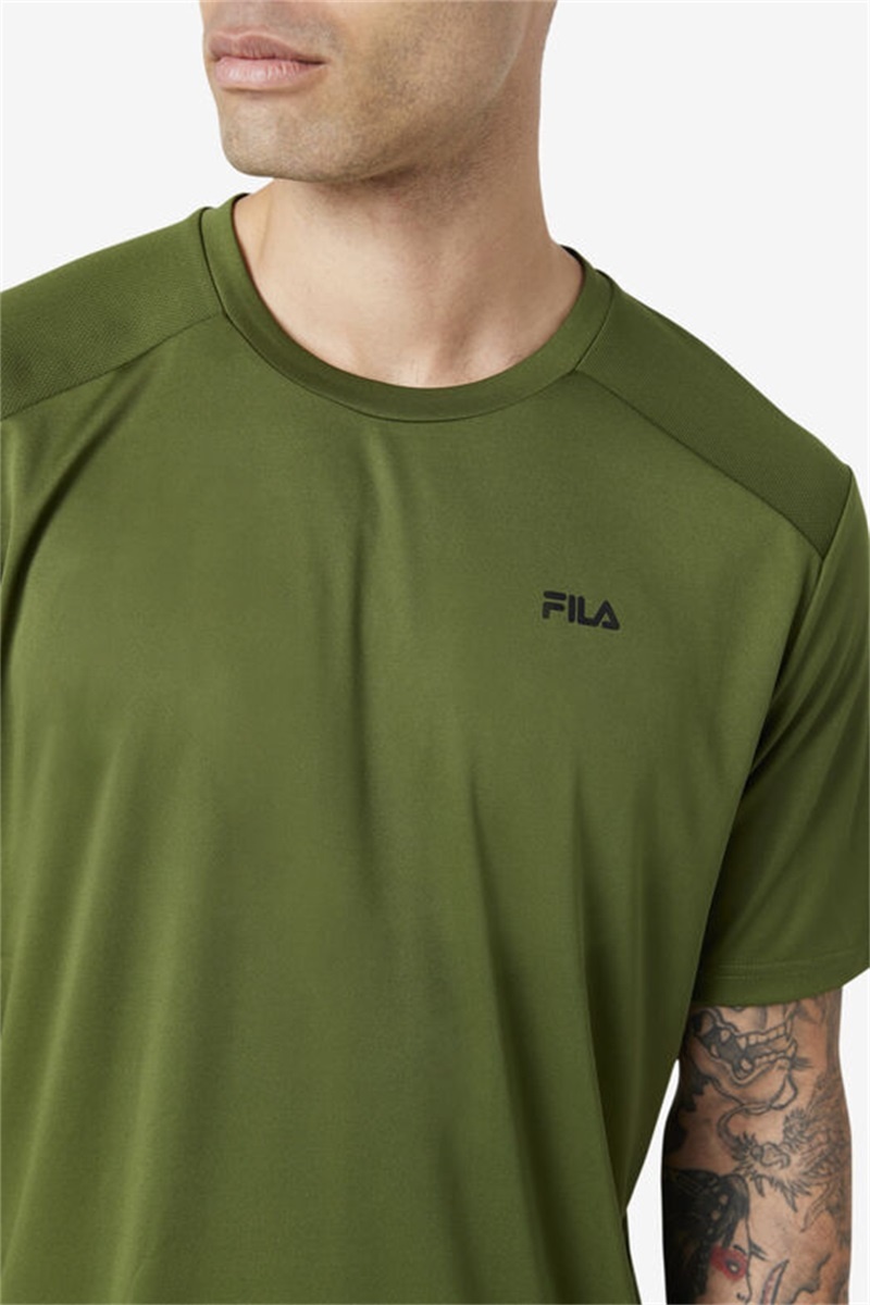 Black Men's Fila Kaab Crew Tops | Saudi Arabia-892360