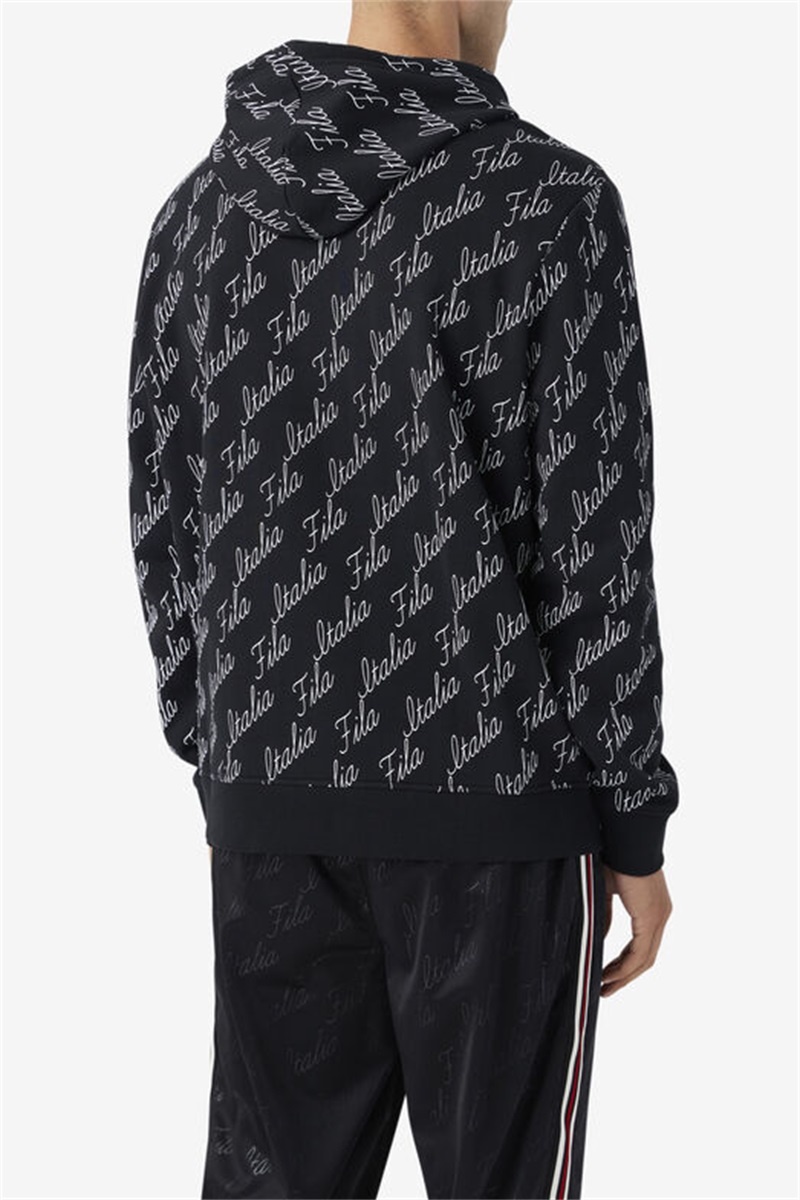 Black Men's Fila Nim Hoodie | Saudi Arabia-716943