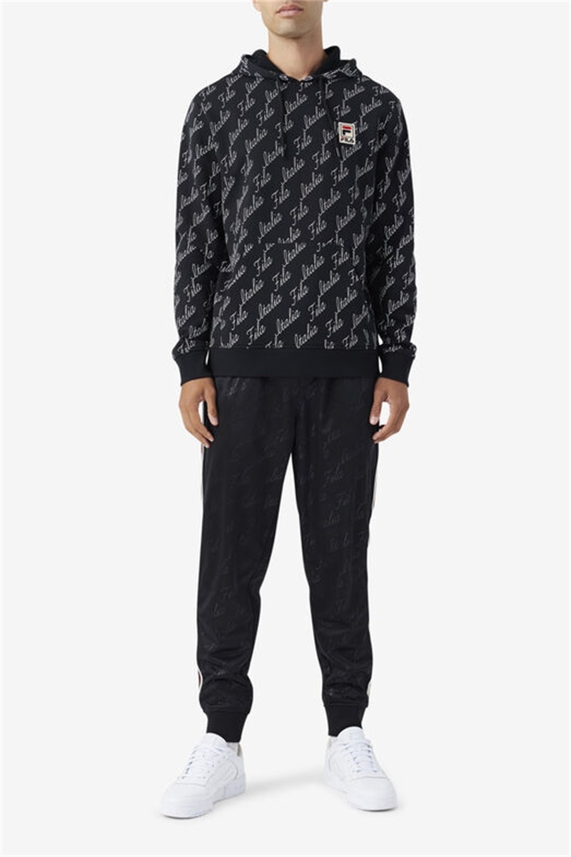 Black Men's Fila Nim Hoodie | Saudi Arabia-716943