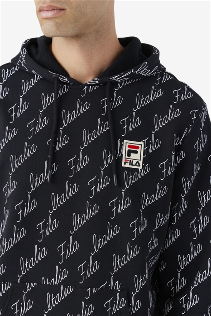 Black Men's Fila Nim Hoodie | Saudi Arabia-716943