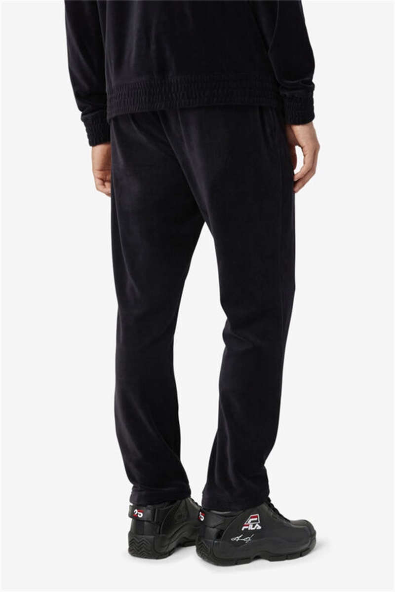 Black Men's Fila O-Fit Velour Pants | Saudi Arabia-064175