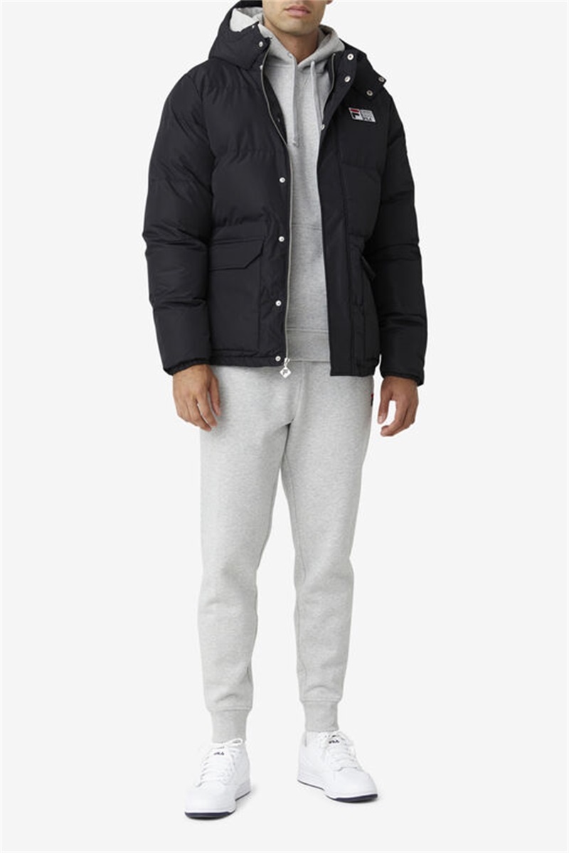 Black Men's Fila Otler Puffer Jacket | Saudi Arabia-960137