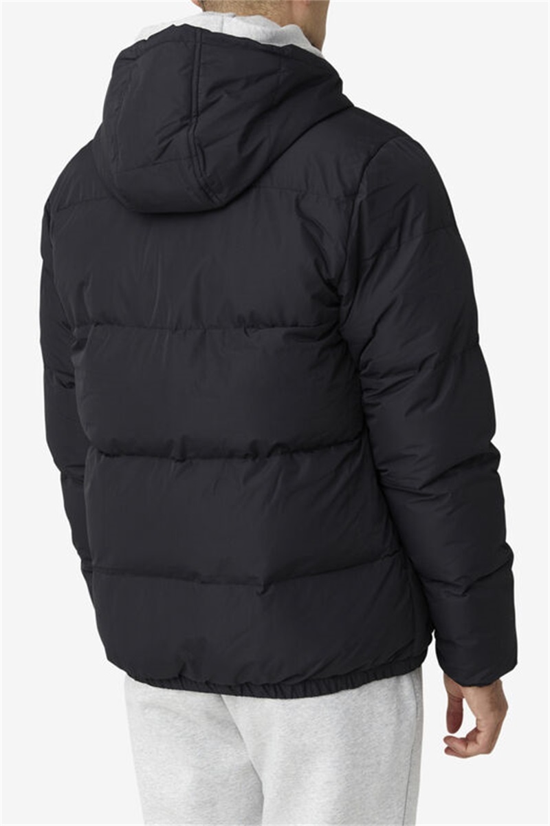 Black Men's Fila Otler Puffer Jacket | Saudi Arabia-960137