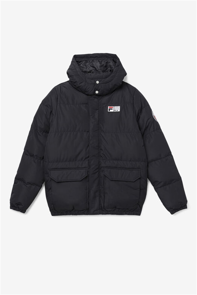 Black Men\'s Fila Otler Puffer Jacket | Saudi Arabia-960137