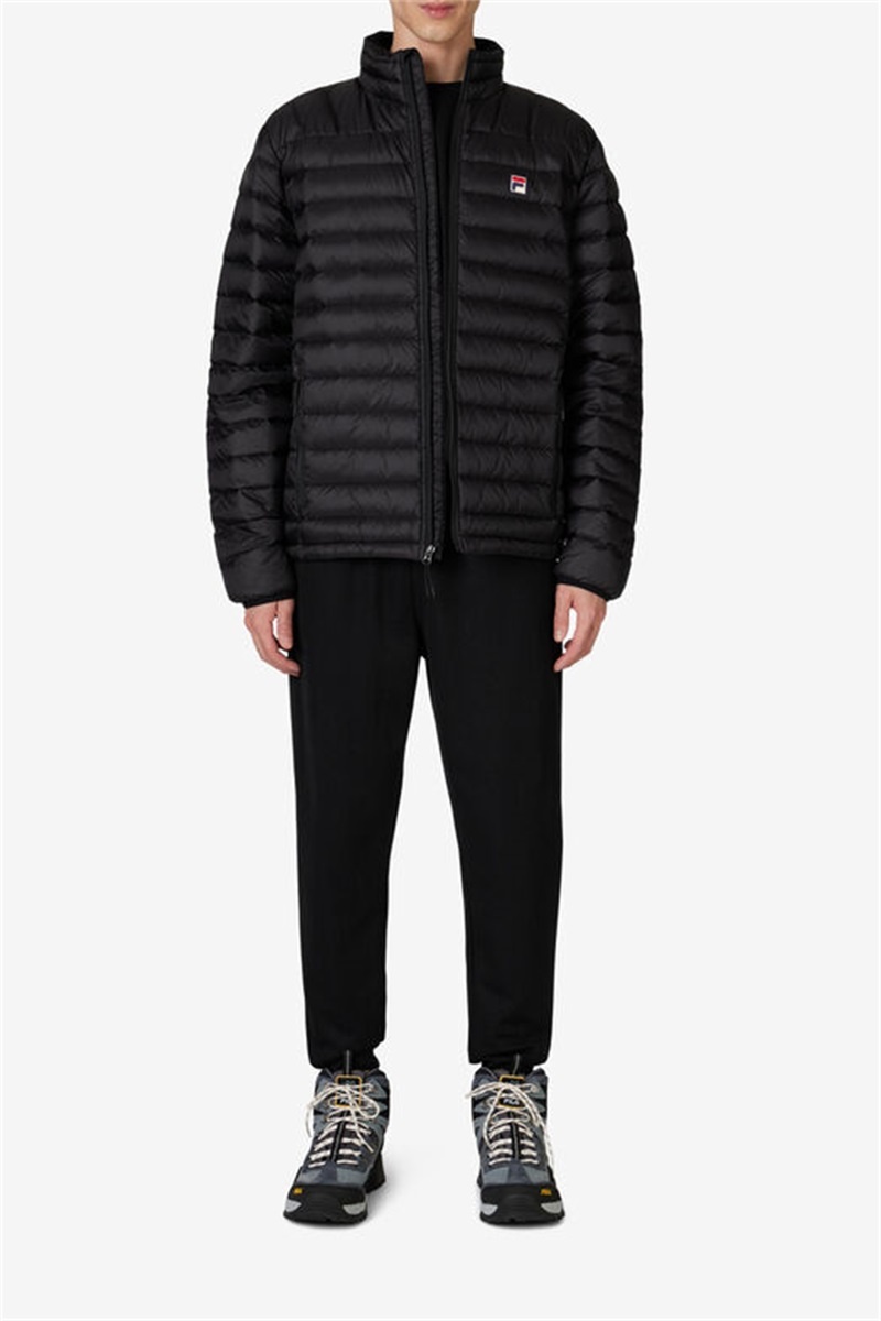 Black Men's Fila Premium Lightweight Puffers | Saudi Arabia-028461
