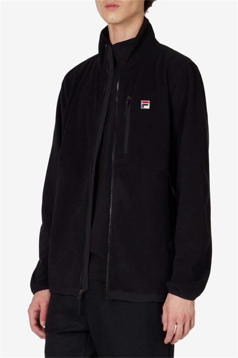 Black Men's Fila Premium Micro Fleece Jackets | Saudi Arabia-597302
