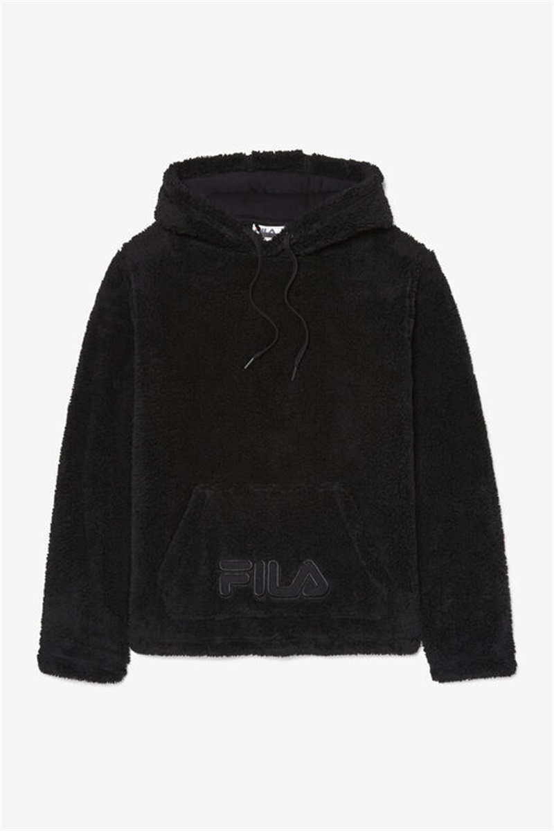 Black Men\'s Fila Premium Sherpa Hoodie | Saudi Arabia-985143