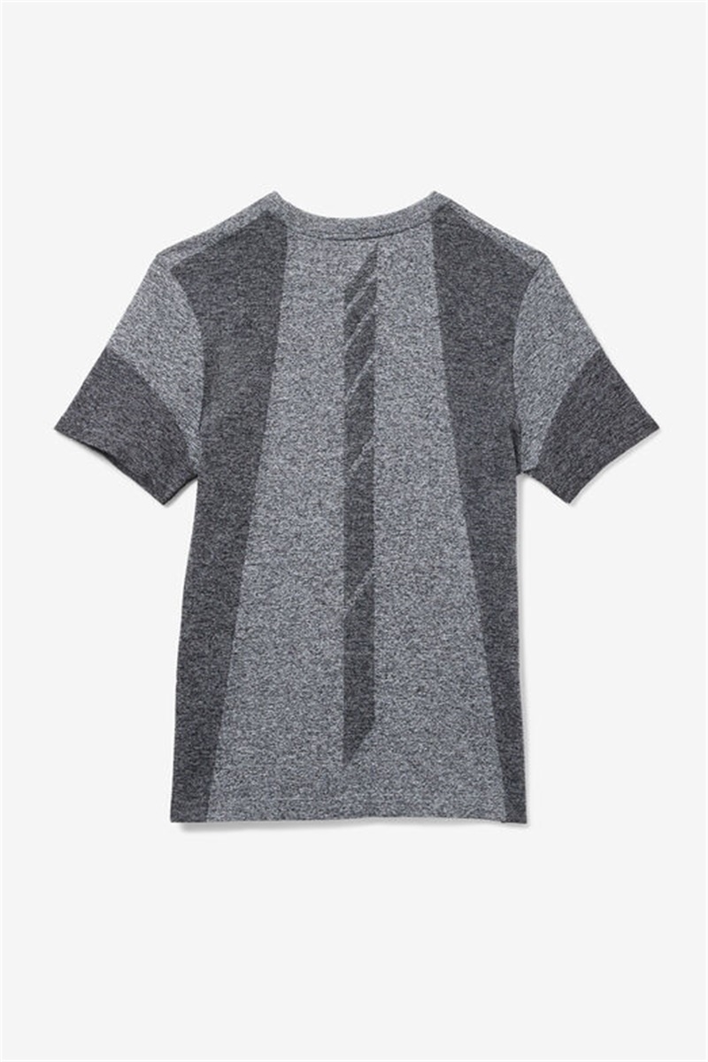 Black Men's Fila Saad Engineered Tee | Saudi Arabia-523794
