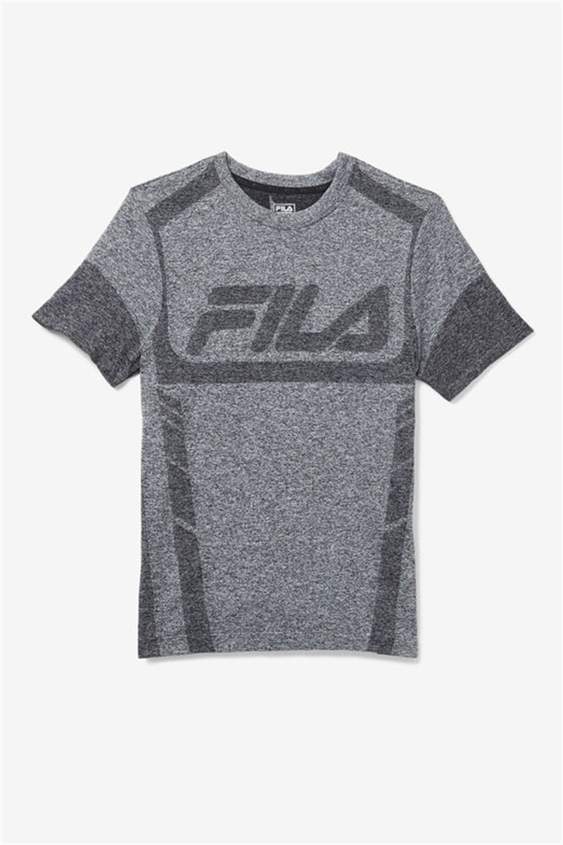 Black Men\'s Fila Saad Engineered Tee | Saudi Arabia-523794