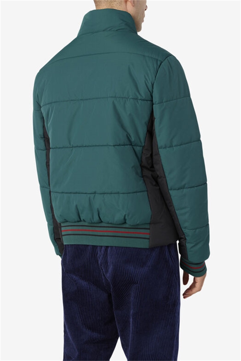 Black Men's Fila Watson Puffer Jacket | Saudi Arabia-017825