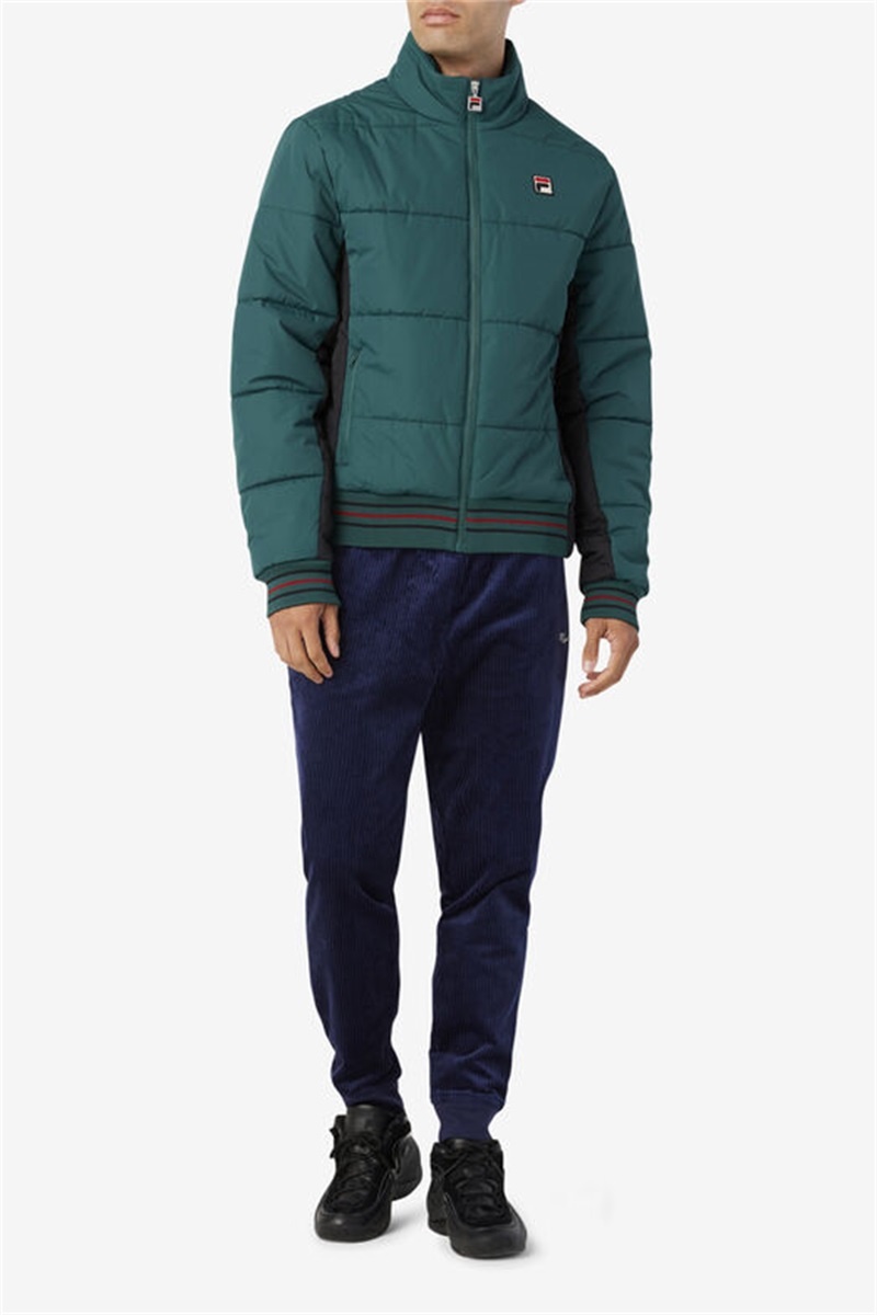 Black Men's Fila Watson Puffer Jacket | Saudi Arabia-017825