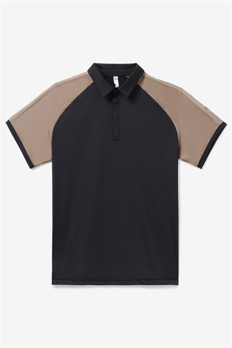 Black Men\'s Fila Wild Card Short Sleeve Polo Shirts | Saudi Arabia-129457