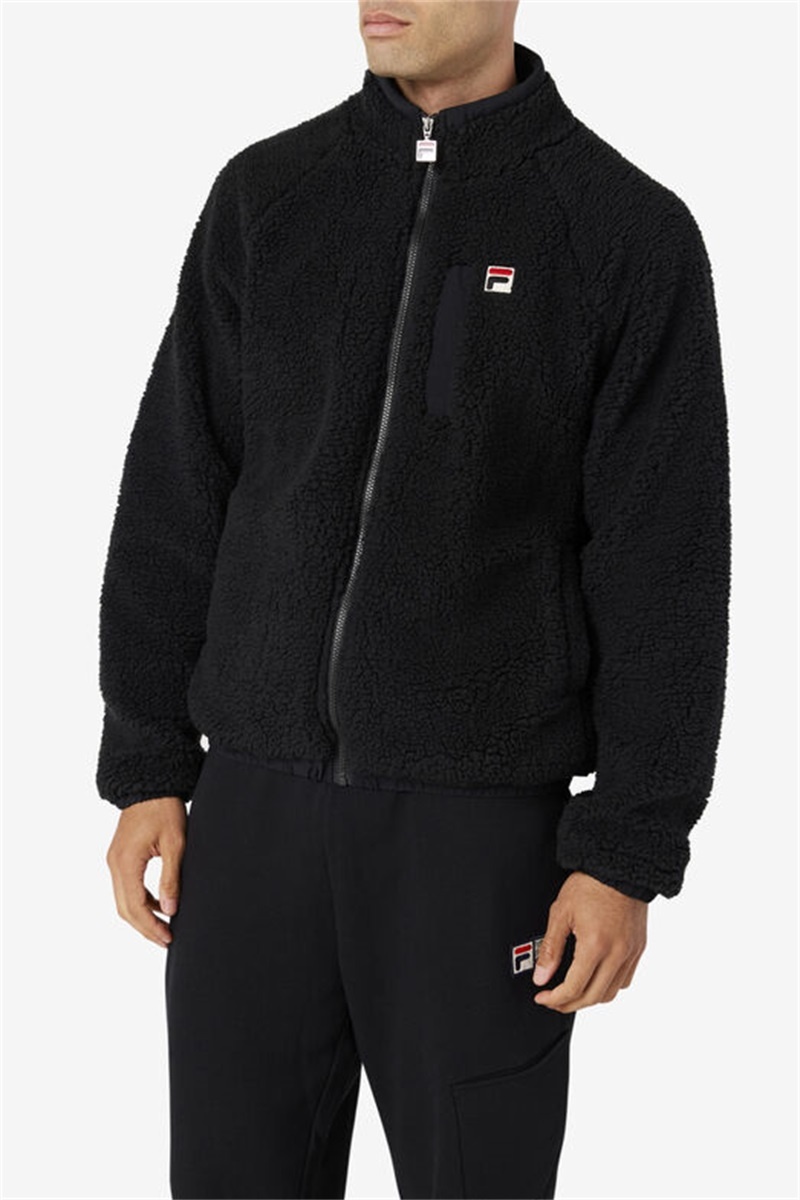 Black Men's Fila Yuri Jackets | Saudi Arabia-417529