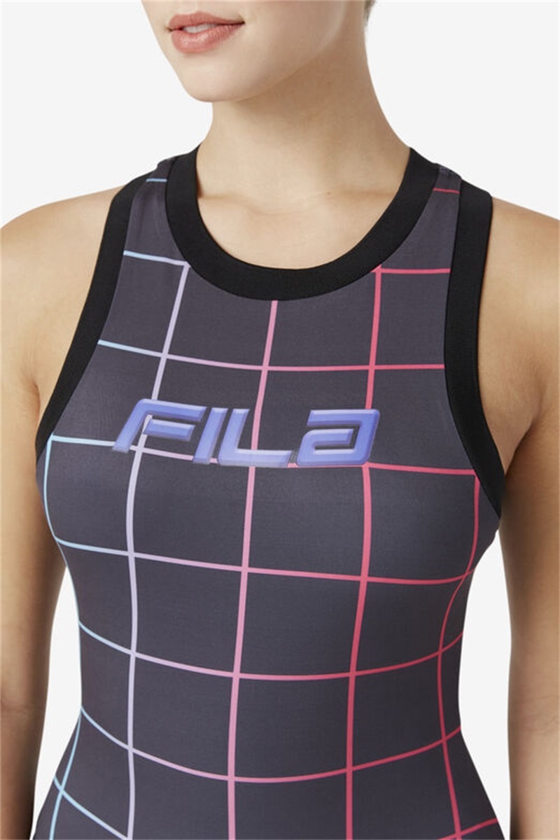 Black Women's Fila Athena Racer Bodysuit | Saudi Arabia-073865
