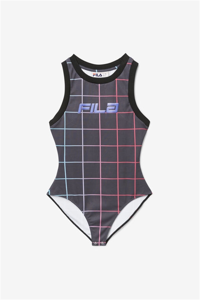 Black Women\'s Fila Athena Racer Bodysuit | Saudi Arabia-073865