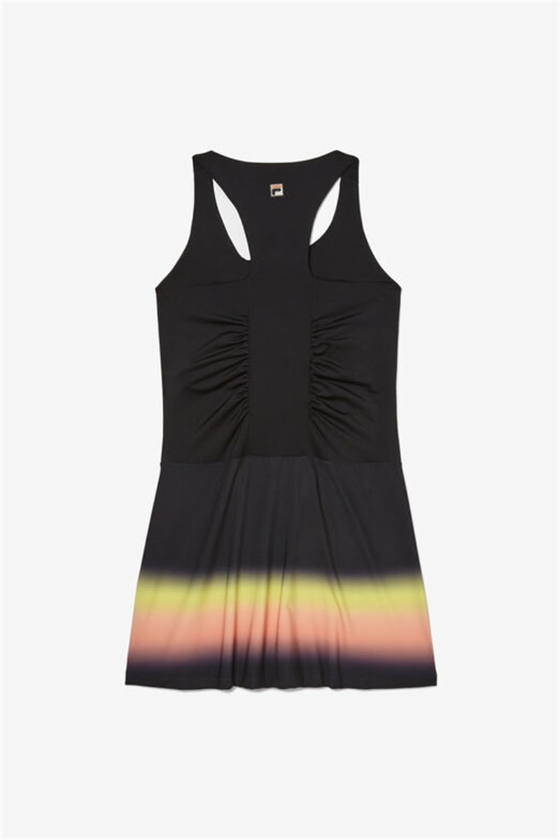 Black Women's Fila Backspin Dress | Saudi Arabia-751693