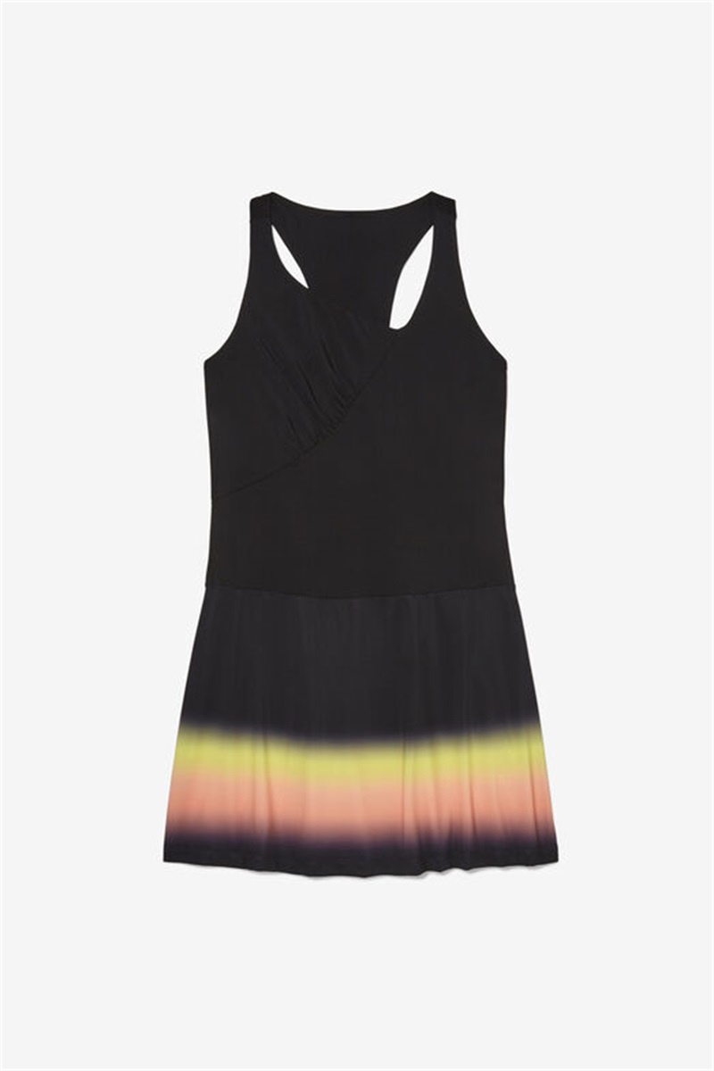 Black Women\'s Fila Backspin Dress | Saudi Arabia-751693