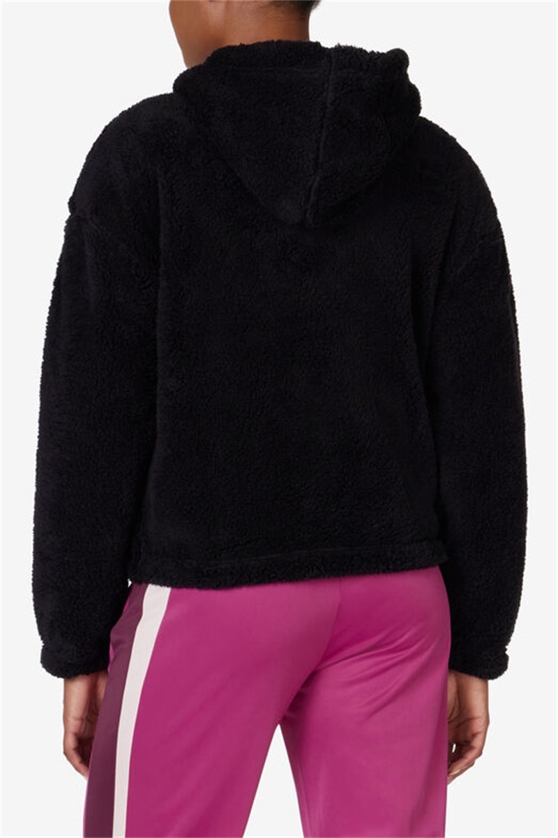 Black Women's Fila Chilly Hoodie | Saudi Arabia-342796