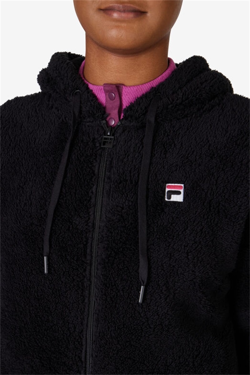 Black Women's Fila Chilly Hoodie | Saudi Arabia-342796