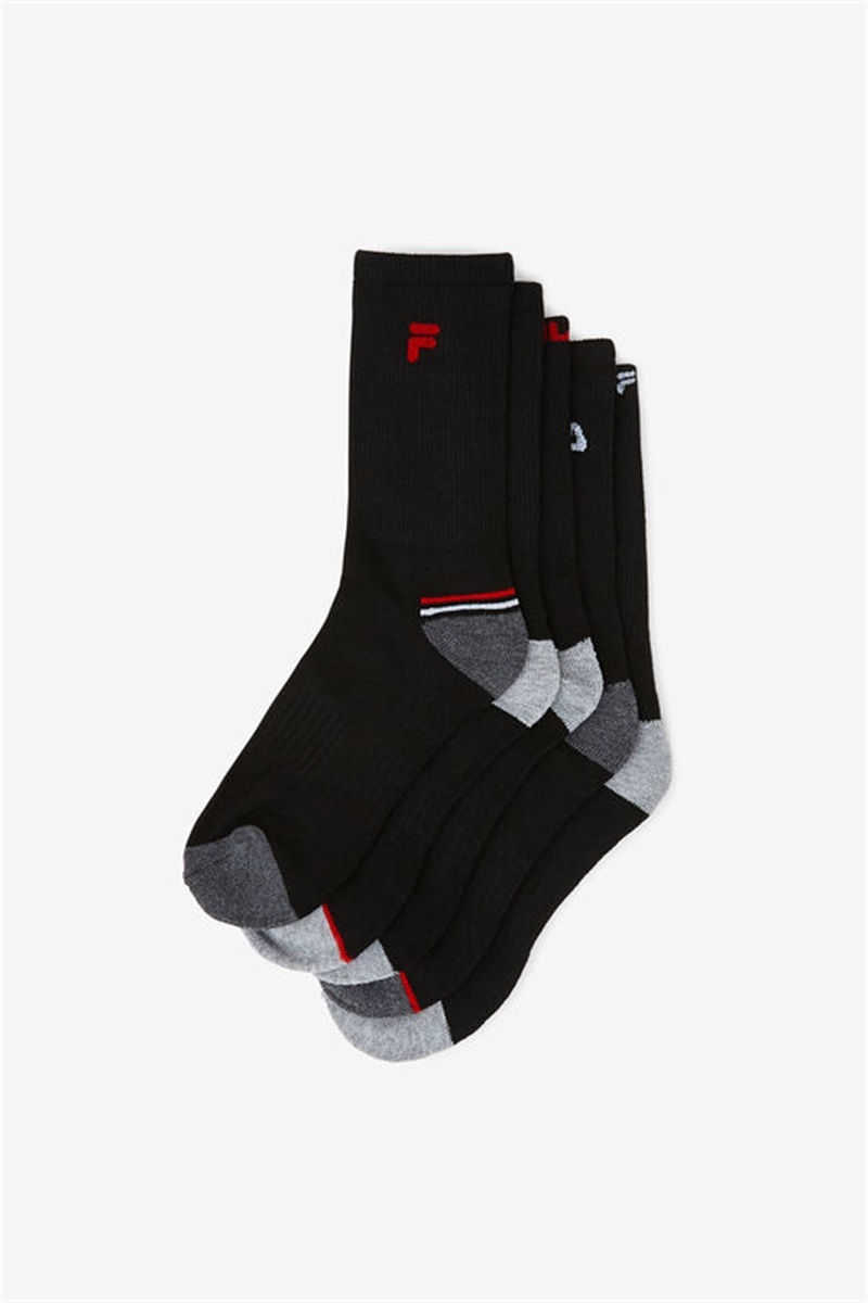 Black Women's Fila Crew 6-Pack Socks | Saudi Arabia-402137